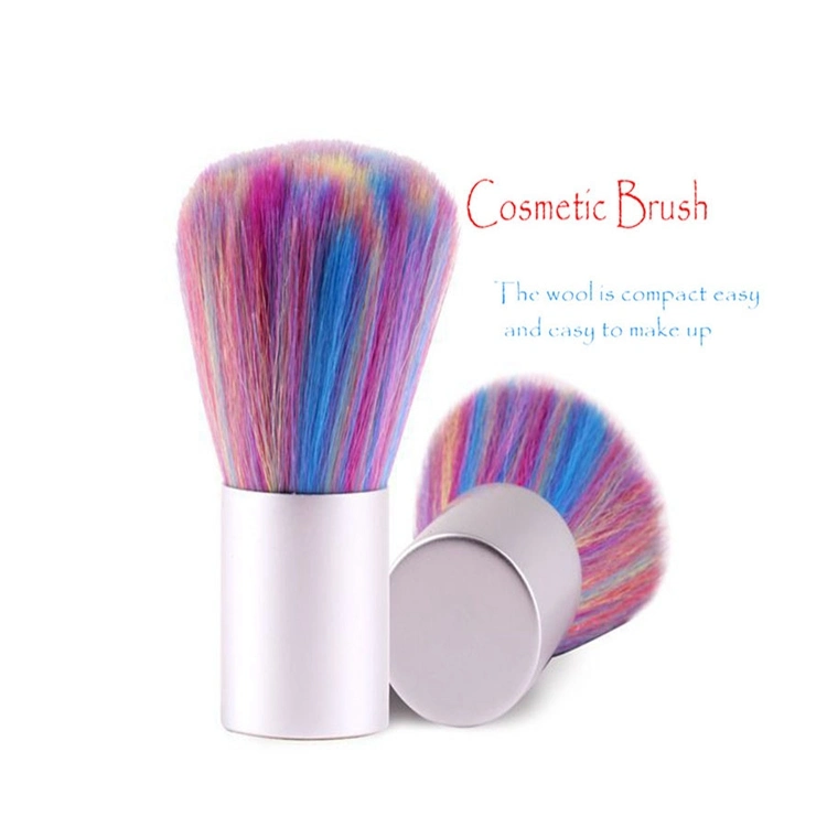 Hot Sale Customized Logo Single Rainbow Brush Makeup Brush Nylon Hair Nail Dust Cleaner Brush