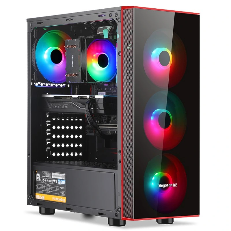 Segotep RGB Gaming ATX Computer Case with Acrylics Panel 15mm Convex Shroud Side Design PC Gaming Case