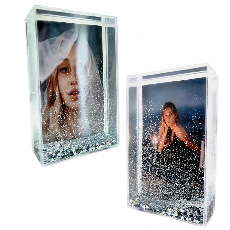 2X3 Cadre photo Instax Liquid Glitter de taille mini avec de l'eau.