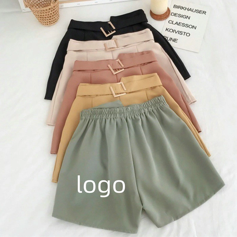 Colorful Stylish Vintage Cute High Waisted Shorts Wide Leg Short with Belt for Women and Girls