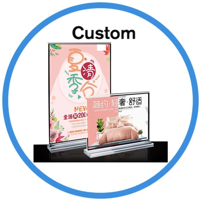 Custom Tabletop Stand Flip Universal Restaurant Solid Wood Acrylic Sign Menu Display Holder