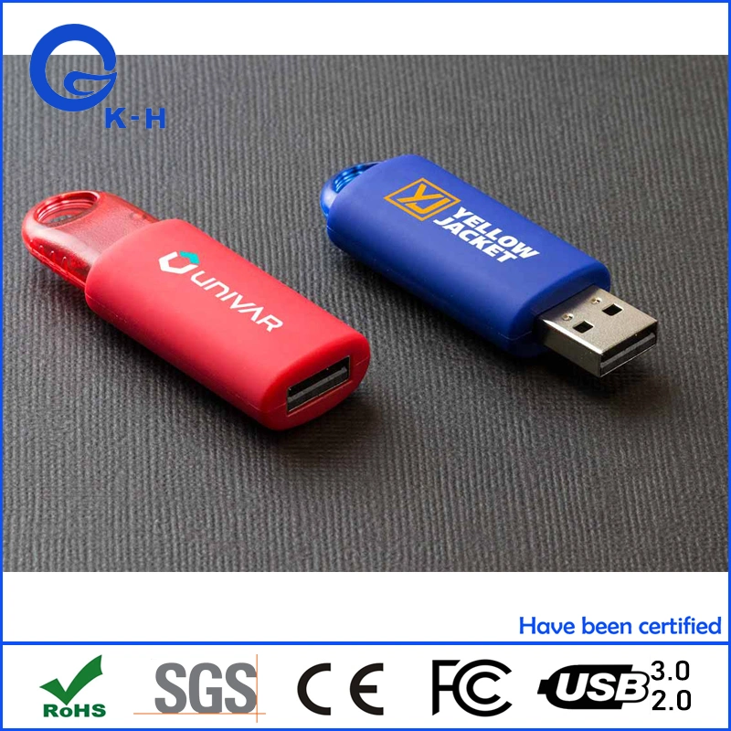 ذاكرة فلاش USB محمّلة زنبركيًا بلاستيكية سعة 16 جيجابايت و64 جيجابايت 128 جيجا بايت