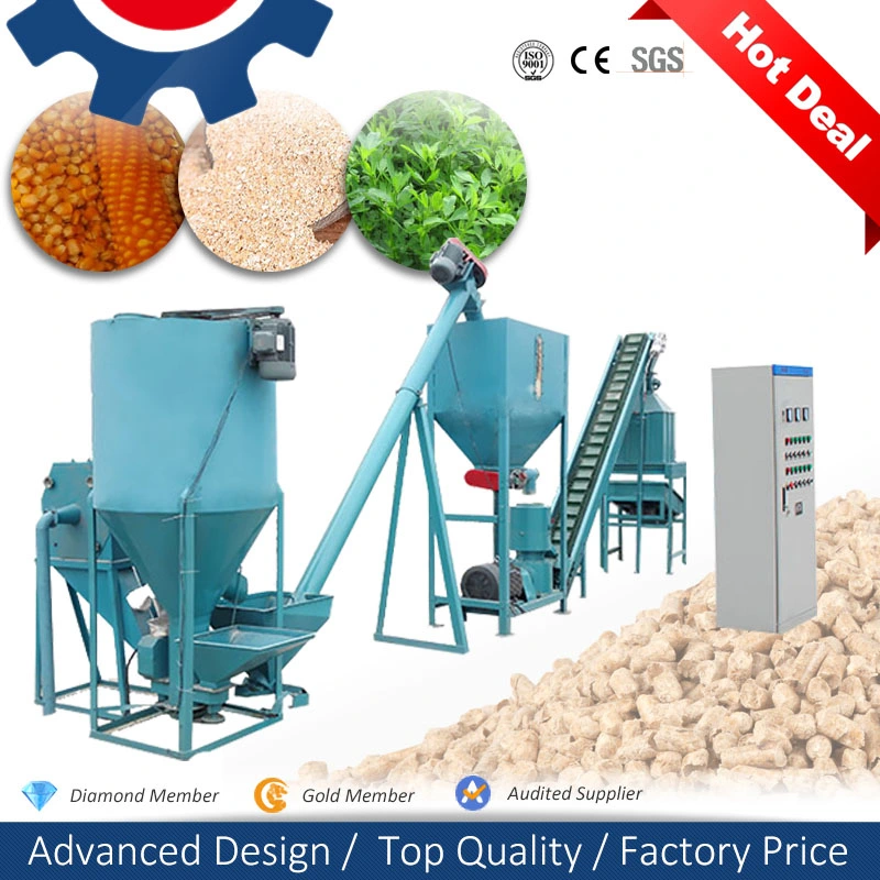 Best Complete Small Scale Farm Cheap Livestock Pig Cow Cattle Animal Chicken Poultry Feed Pellet Machine for Making Processing Milling Grass Fodder Production