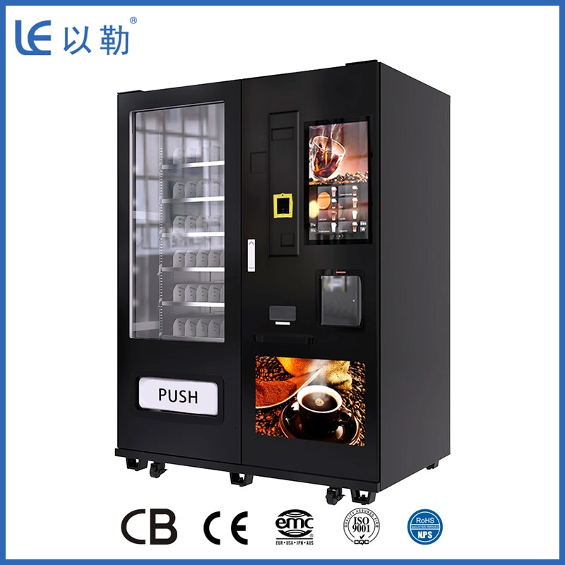 Combo Coffee and Sack Can Bottle Vending Machine Le209c