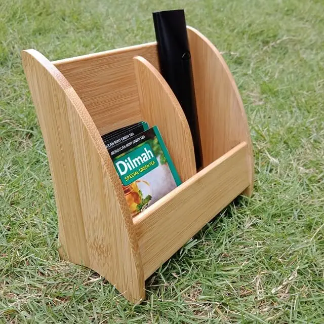 Ecofriendly Bamboo Remote Control Organizer