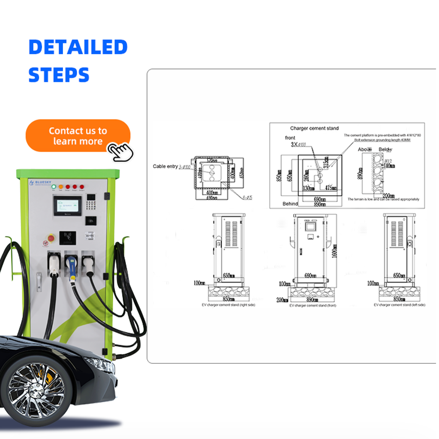 127kw integrado EV de AC/DC con cargador de 7 pulgadas de pantalla táctil GB/T+CCS2+Tipo1 Cargador EV