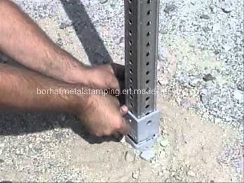 Sheet Steel Metal Fabricated Galvanized Steel Breakaway Square Post System Brackets for Road Traffic Sign Posts