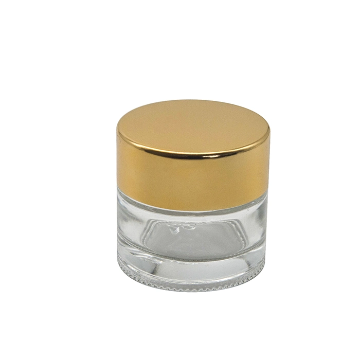 Round Glass Transparent Private Label Colored Custom Logo10g 30g 50g Thick Wall Cosmetic Glass Jar Packaging Set with Caps