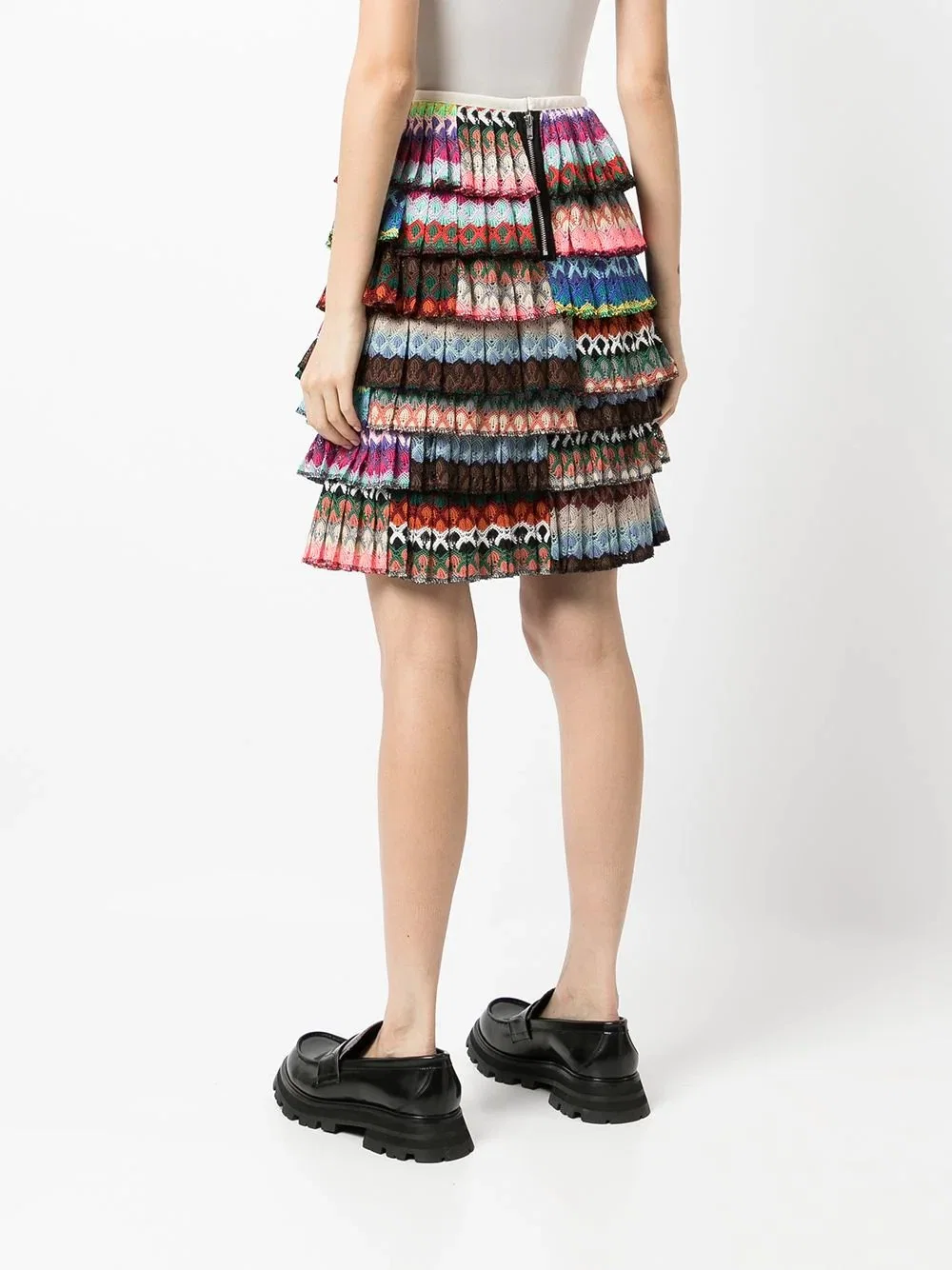 OEM China Custom Apparel Factory Hot Fully-Ruffled Polyester Multicolour Short Skirt