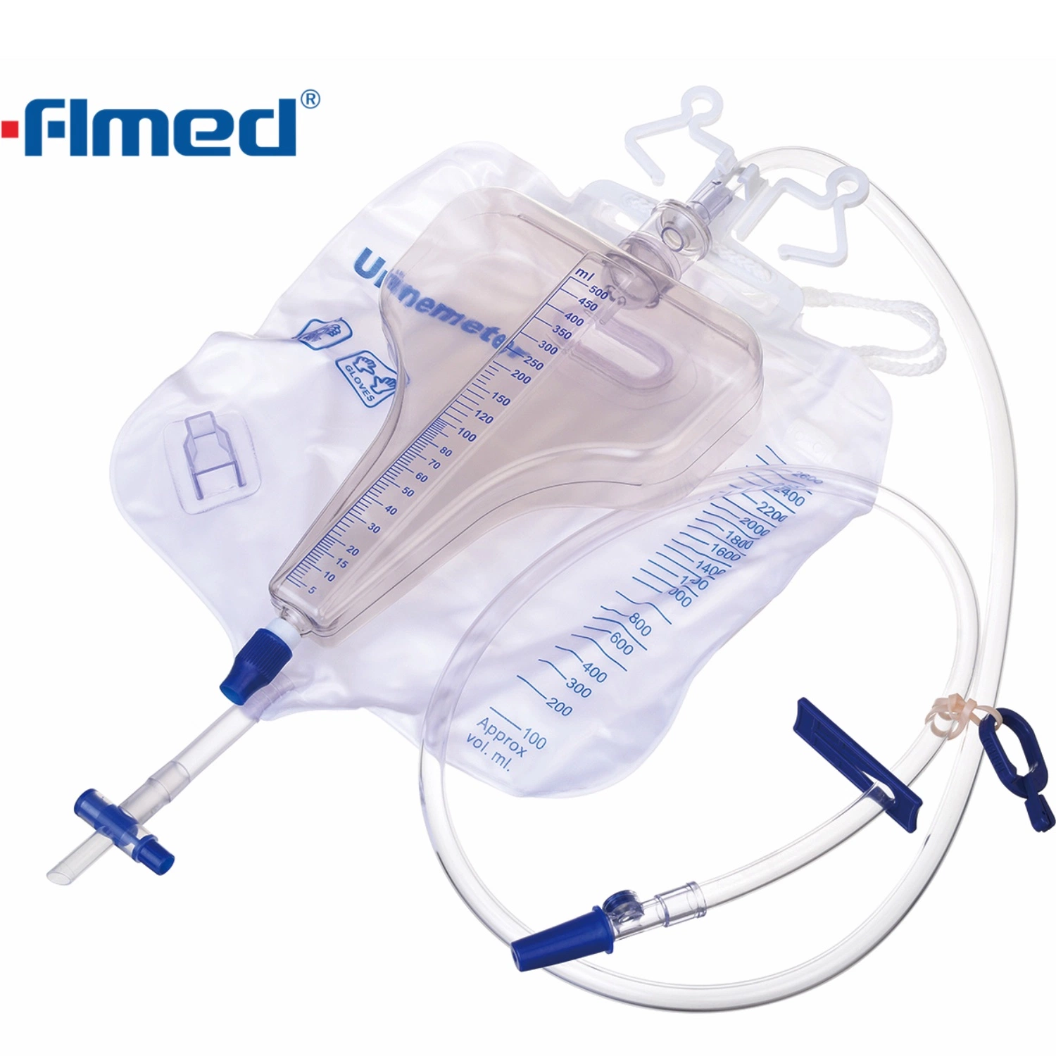 Medical Supply Disposable Urine Bag with Sample Port T-Valve