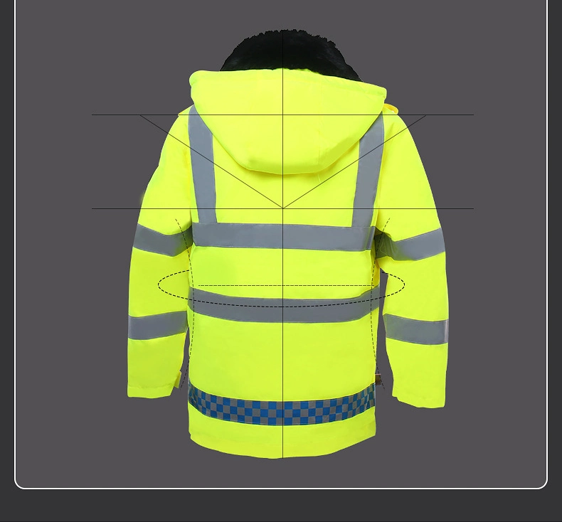 Chubasquero reflectante fluorescente cálido invierno Cold-Proof algodón ropa ciclismo ropa