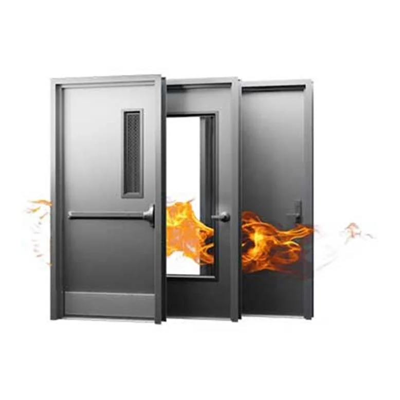 Safety Fire Rated Steel Door Fireproof Escape Exit Metal Doors with Pushbar