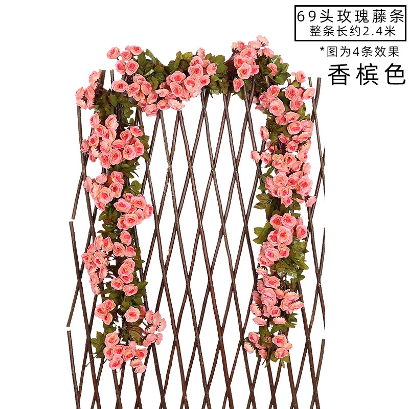 Artificial Rose Vine Decorative Flowers Plants Artificial Flower Hanging Rose IVY Home Hotel Office Wedding Party Garden Craft Art Decor