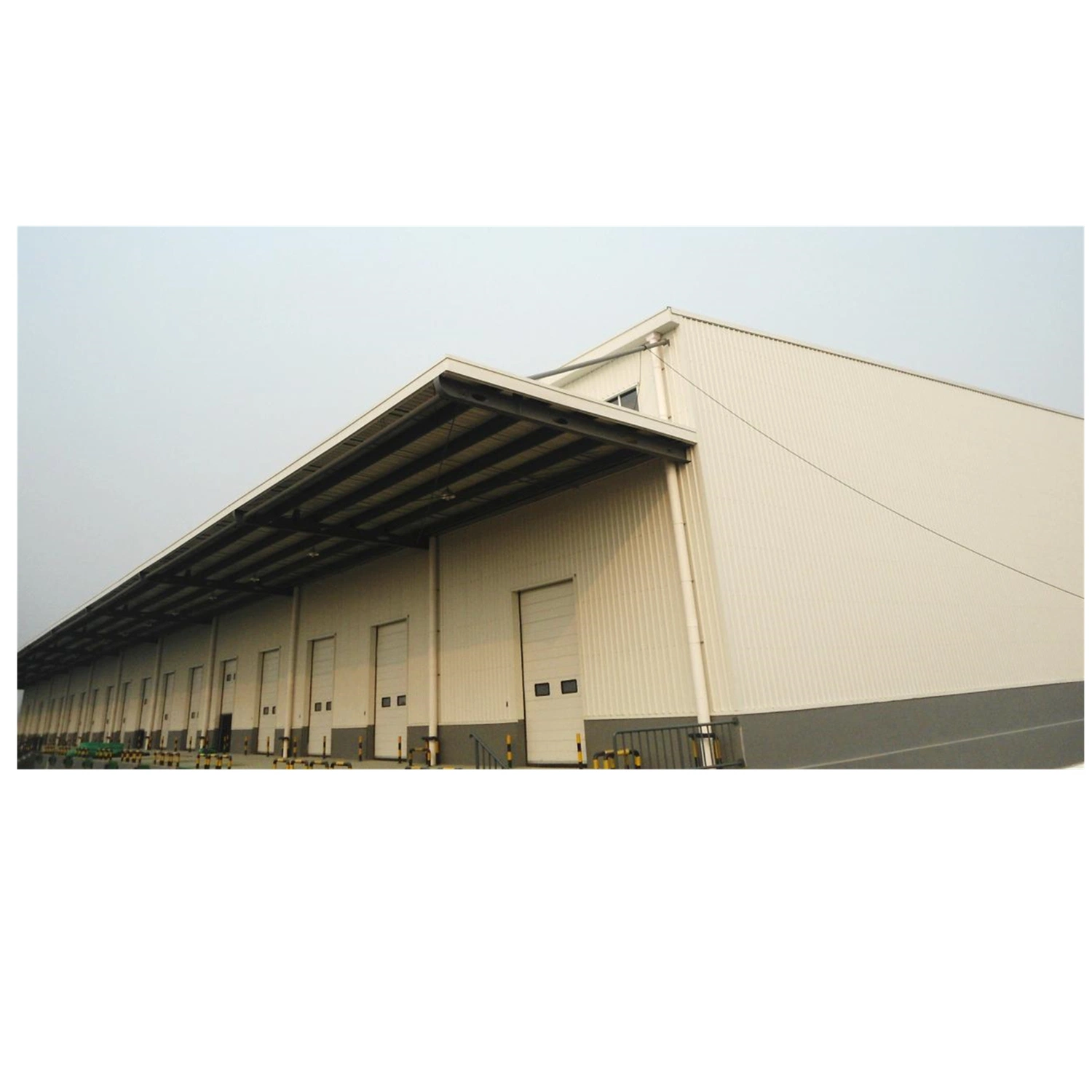 Galvanized and Painted Prefab Steel Construction Building with Insulated Materials for Roof and Wall