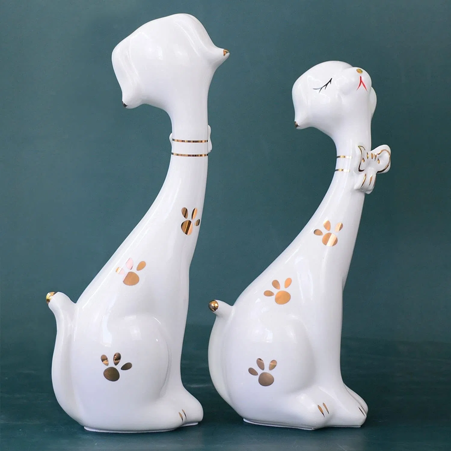 Ceramic Cute Puppy Figurines for Home Office Shelf Decor Set for Home Office Table Decoration Ceramic Small Animal Perfect for Promotion