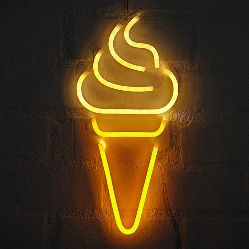 Factory Price Outdoor Indoor LED Custom Made Ice Cream Neon Sign for Event Party Bar Coffee Shop