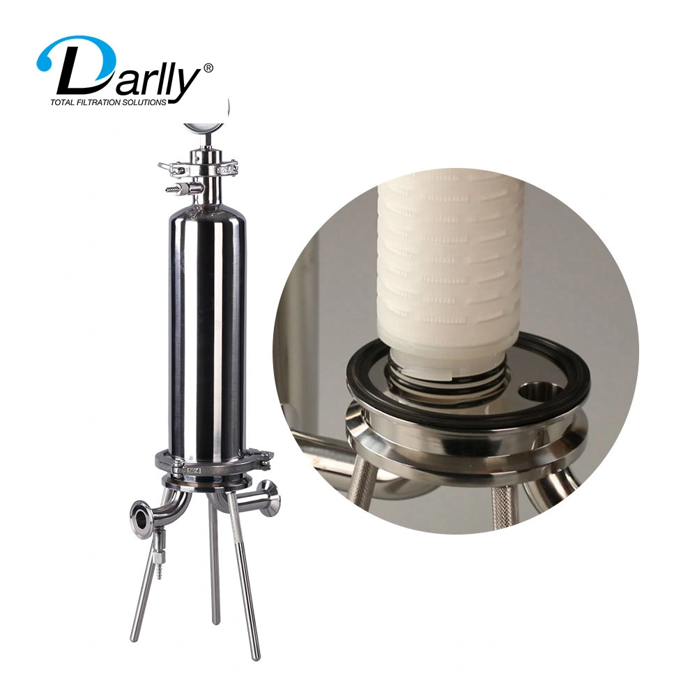 Darlly Filtration Solutions 304/316L Stainless Steel Single Round Liquid Filter Cartridge Housing 10/20/30/40 Inches 222/226/DOE