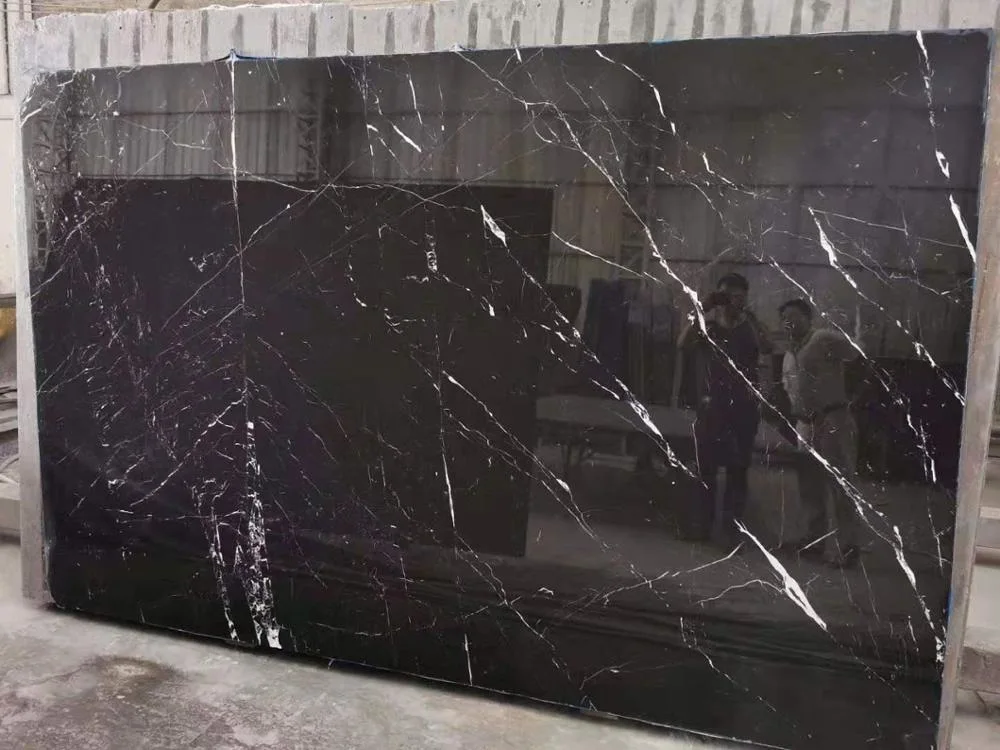 Wholesale/Supplier Price Top Quality Black Natural Stone Marble with Gray Veins Marble Tile