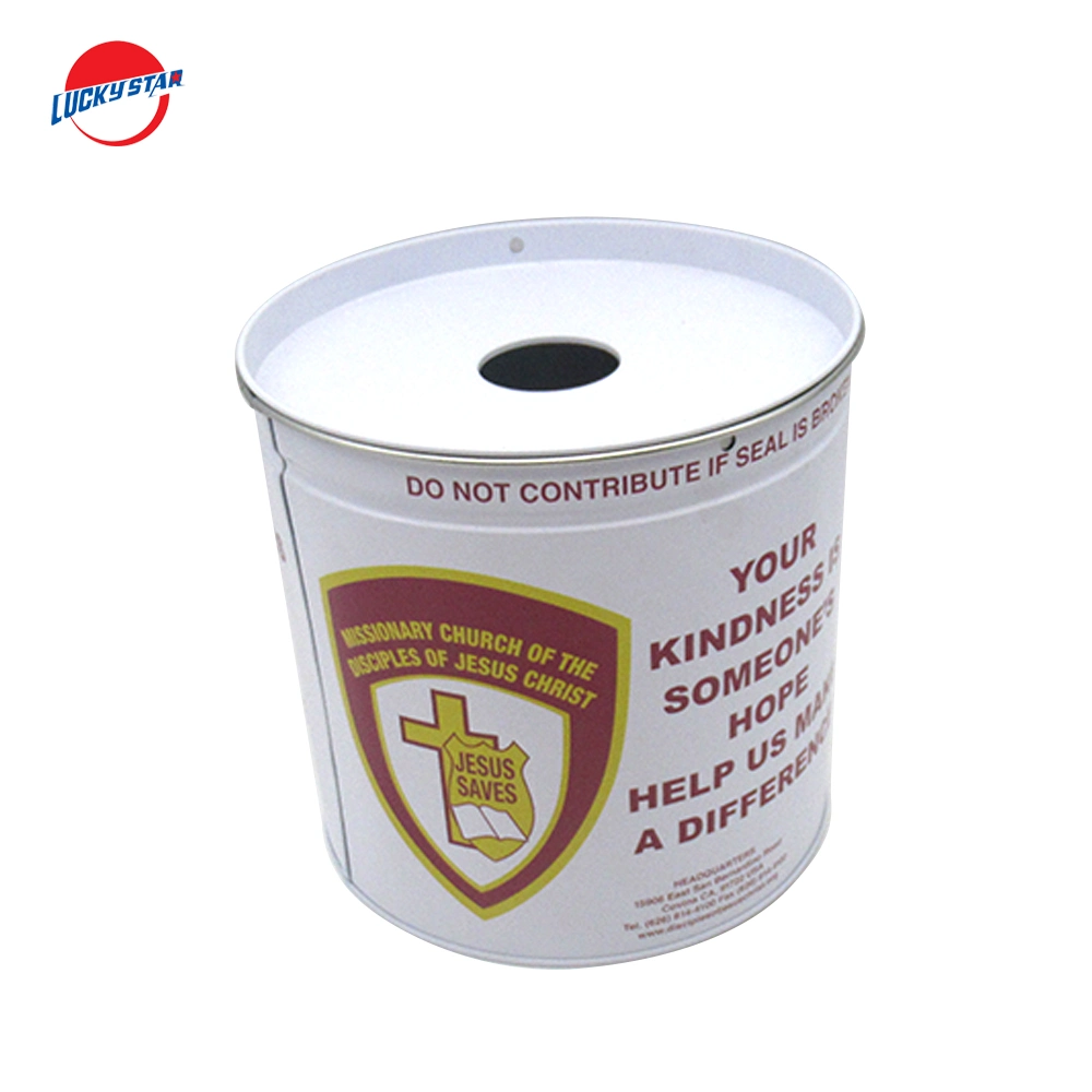 Promotional Metal Tinbox Cylinder Shaped Packaging Material Customized Logo