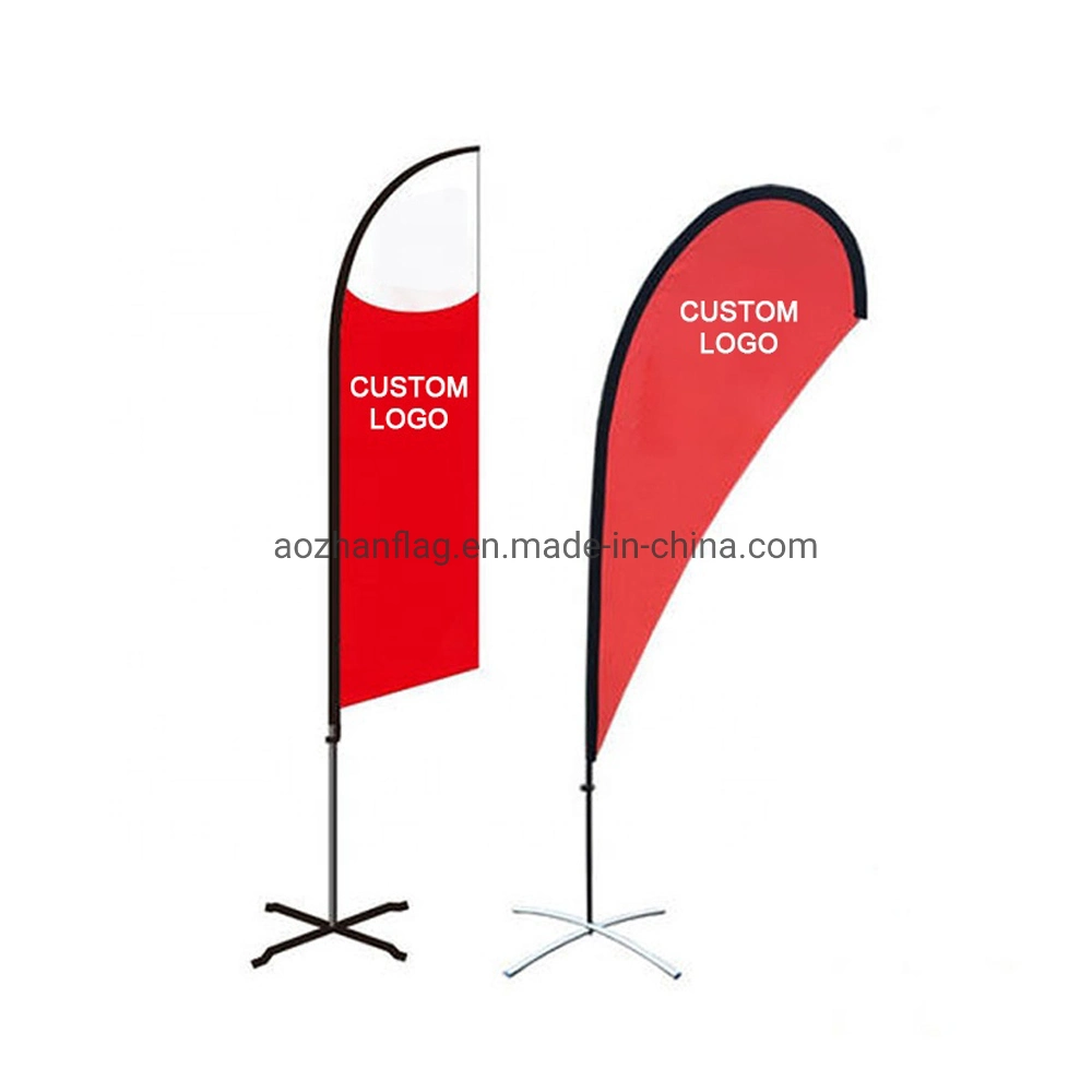 Canada Best Selling 15 Feet Drop Shape Beachflags Outdoor Advertising Display Stand Banner Bow Head Flying Banner Flag Stand