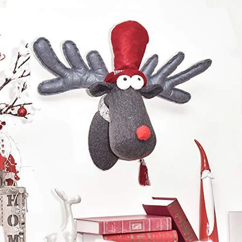 New Design Christmas Red Grey Reindeer Crafts Toys Hanging Decoration