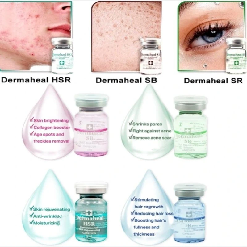 Dermaheal HSR/SB/Sr solución de ácido Hialurónico para el rejuvenecimiento de la piel