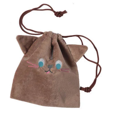 Fashion Animal Custom Small Cotton Drawstring Bag Velvet Cosmetic Bag