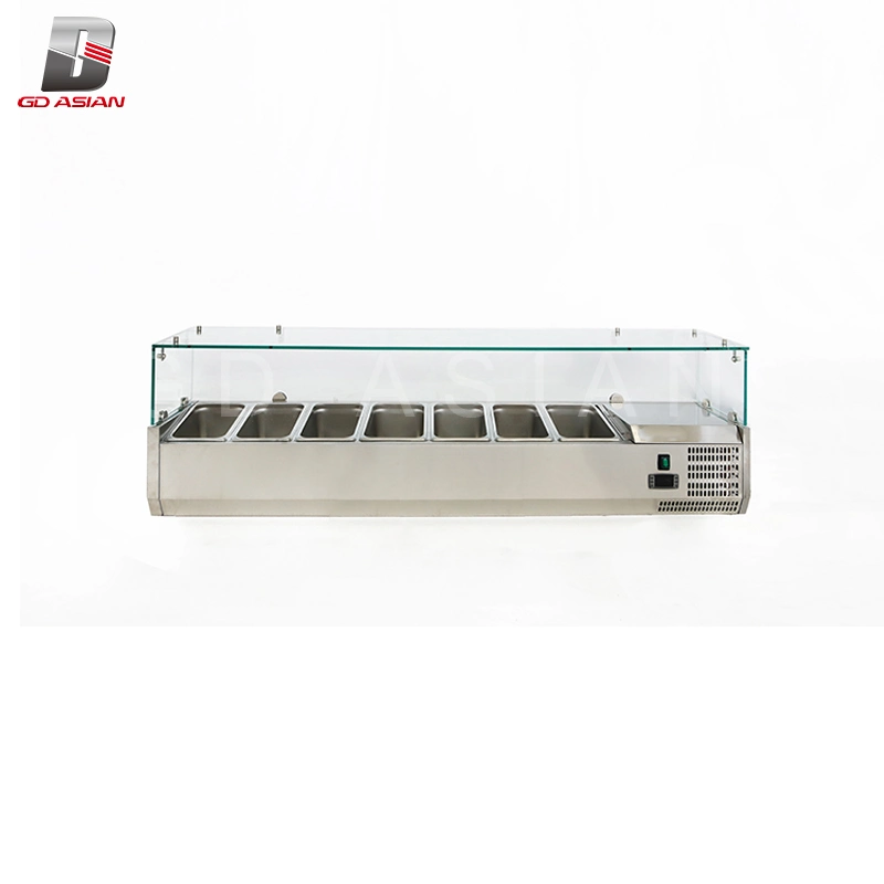 Gn1/4*4 Commercial Countertop Display Refrigerator with Glass Lid