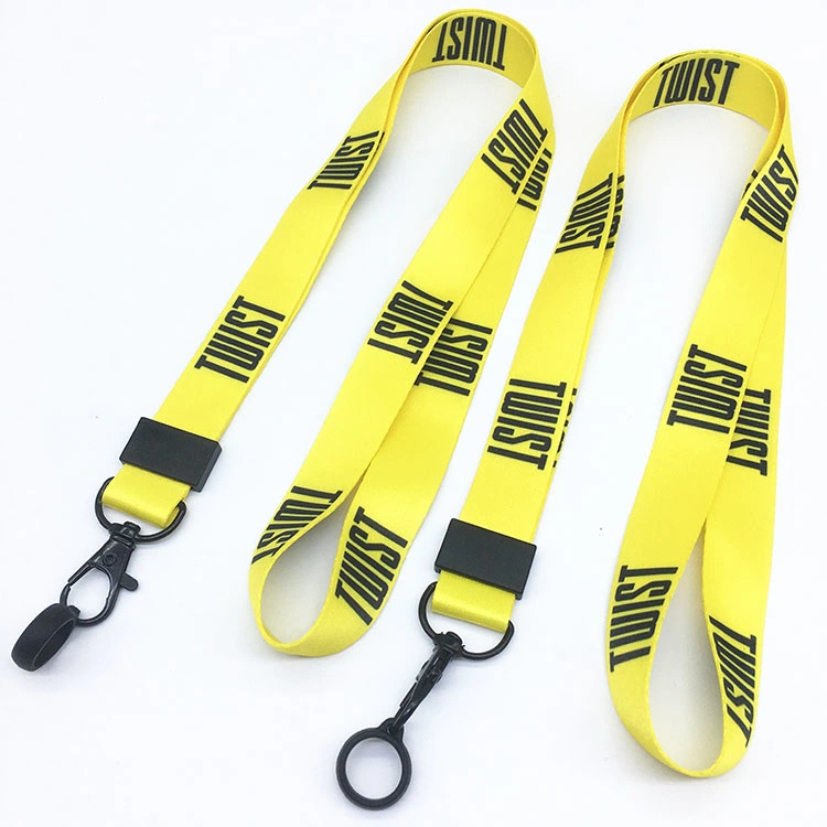 Manufacturer Custom Logo Pen Holder Lanyards with Rubber Silicone Ring Pen Holder Neck Strap