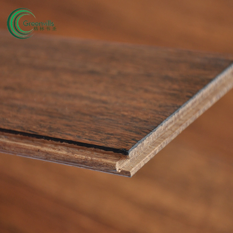 Guangzhou Factory Handscraped Solid Strand Woven Bamboo Flooring