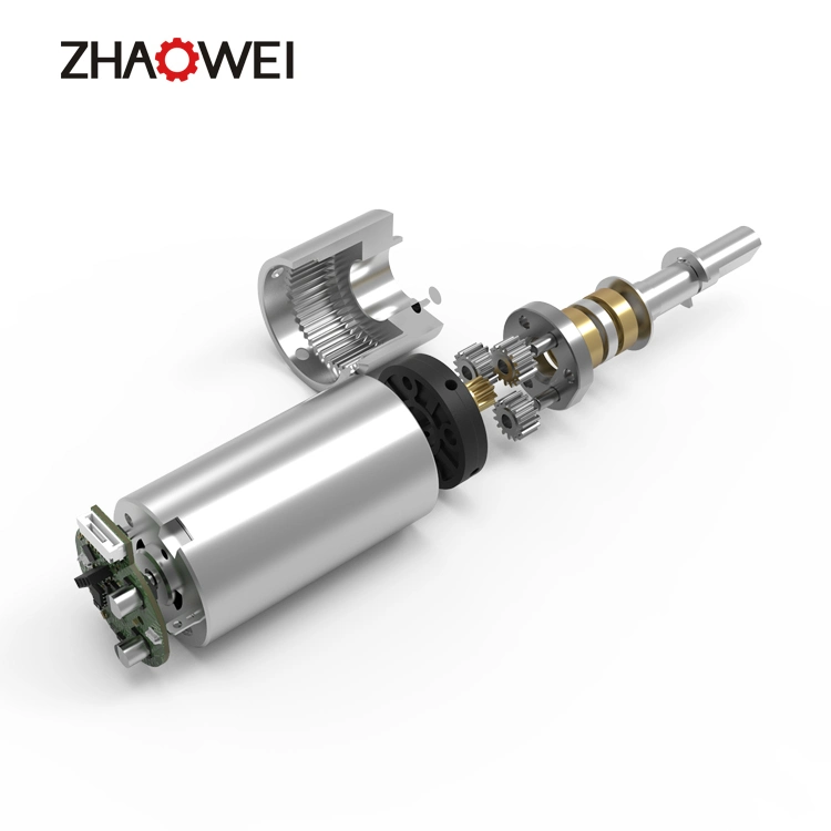 MD022022-864 Zhaowei 22mm 15 kg. 9cm de alto par de rpm de velocidad baja 6V 12V DC Motor Caja de engranajes de ruedas eléctrica con un codificador