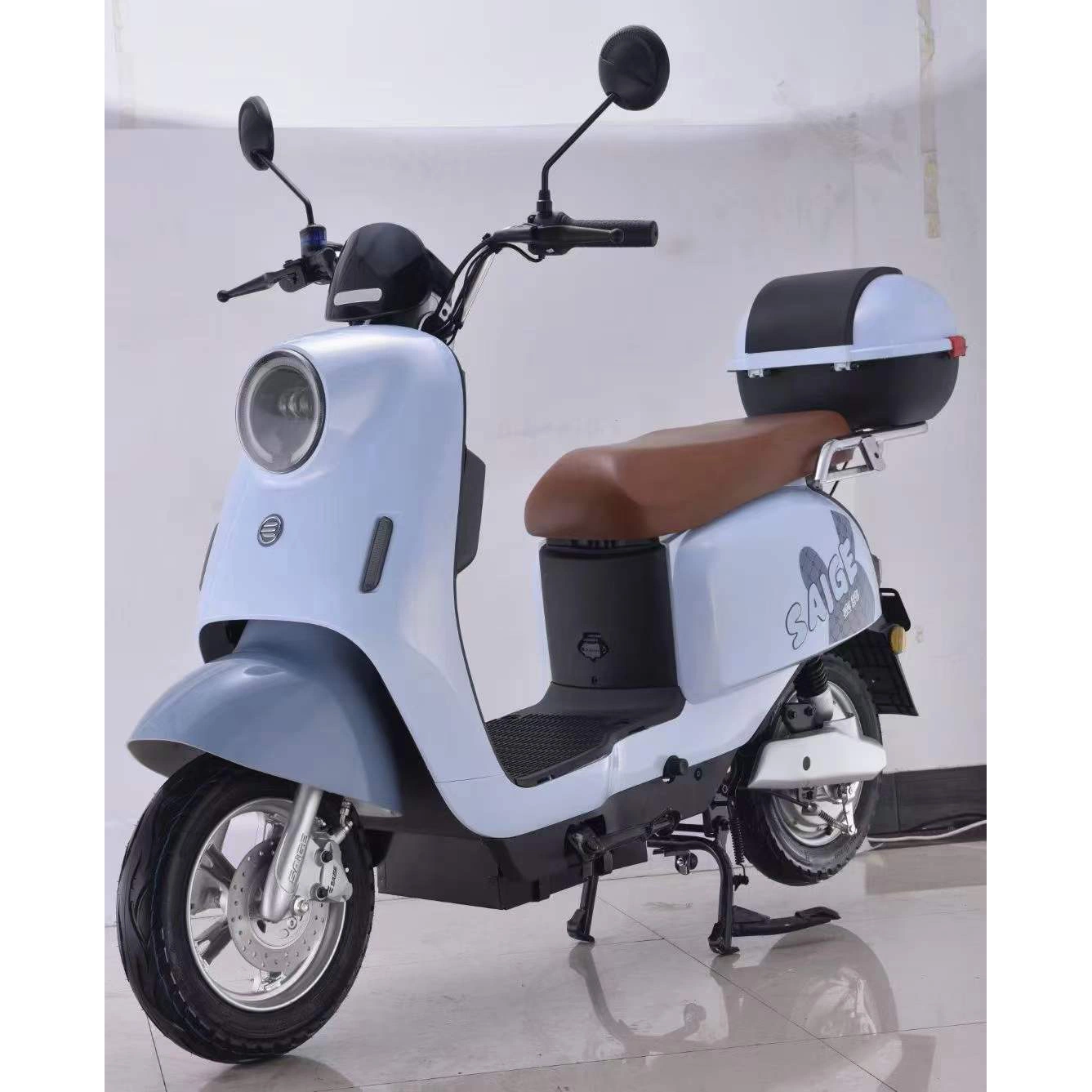 Saige Mini Electric Motorcycle Scooter with Pedals 350W 2 Wheeler EV for Adult Ladies Small Scooter Moped with Storage