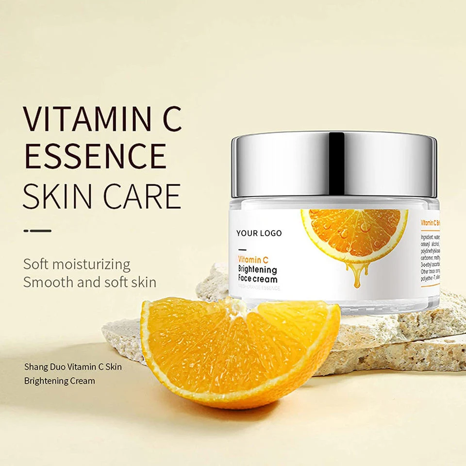 Private Label cara orgánica hidratante Anti Envejecimiento acné Blanqueamiento Vitamina C Crema de cara