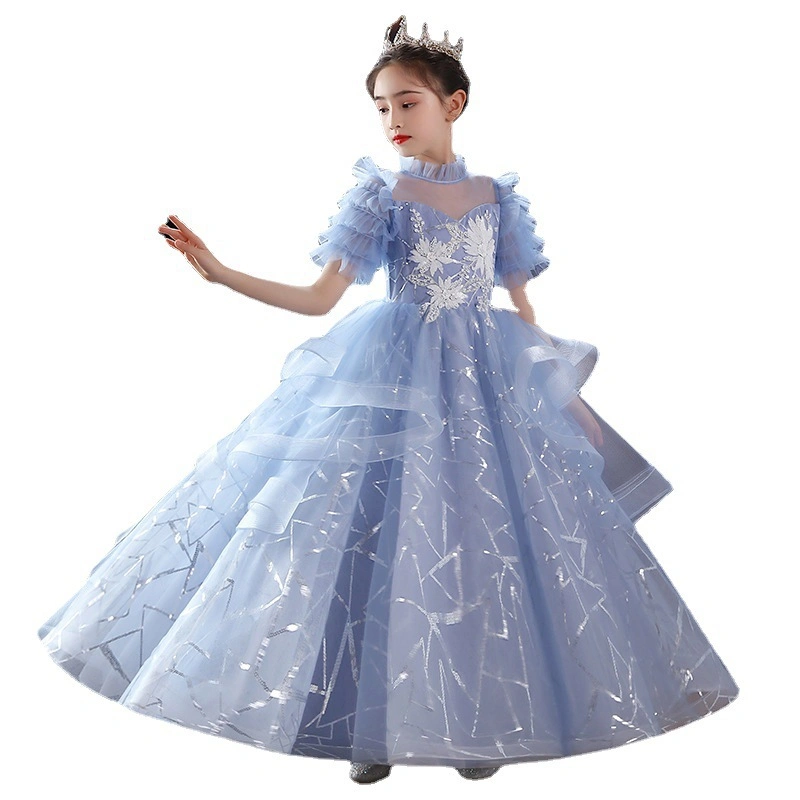 Cute Baby Clothes Sequin Embroidery Girls Party Garment Wedding Dress Princess High quality/High cost performance  Fluffy Dress