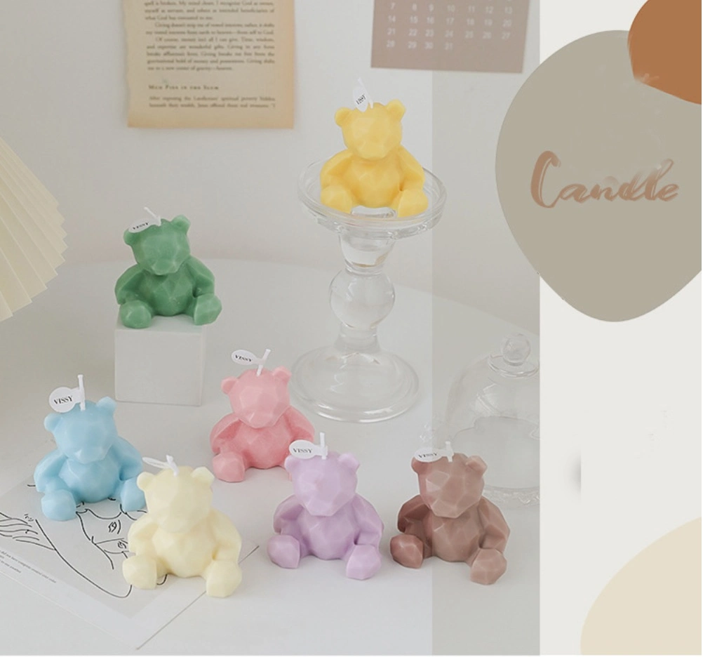 Personalizar velas aromáticas lindo oso de la burbuja pequeña fragancia relajante regalo aromaterapia