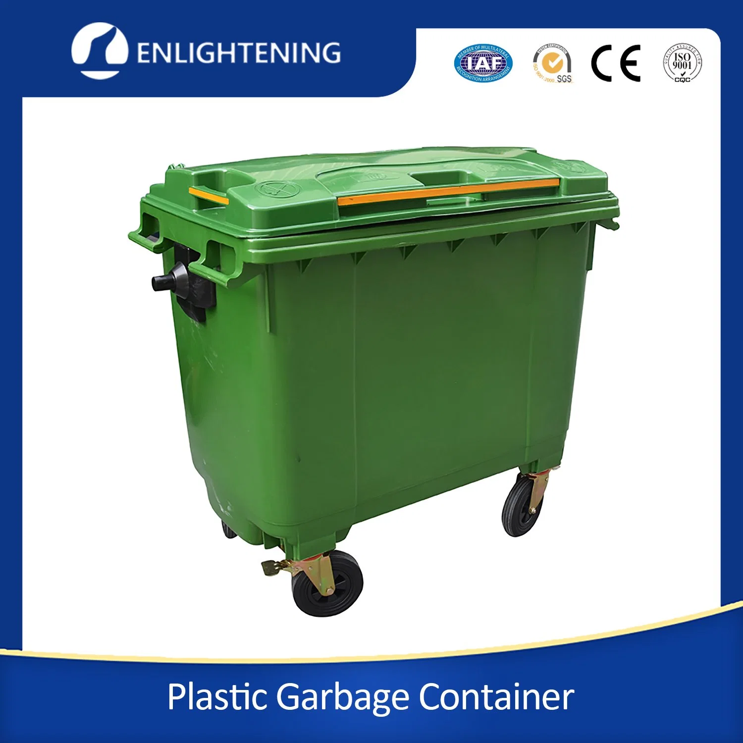 Outdoor Heavy Duty 1100 Liter Plastic Waste Dustbin Trashbin Container Garbage Red Colour Dustbin Recycling Bin Garbage Can Plastic Bin