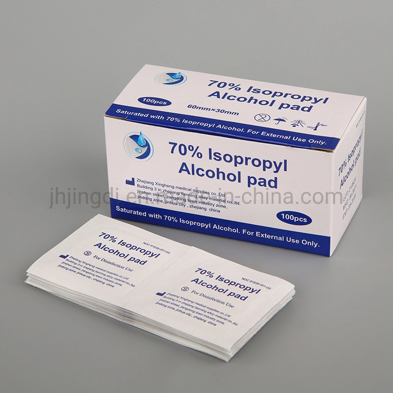 Medical Pre-Injection Alco Swab Sterile Cotton Pad 70% Alcohol Cotton Wool Gauze Swab Pad