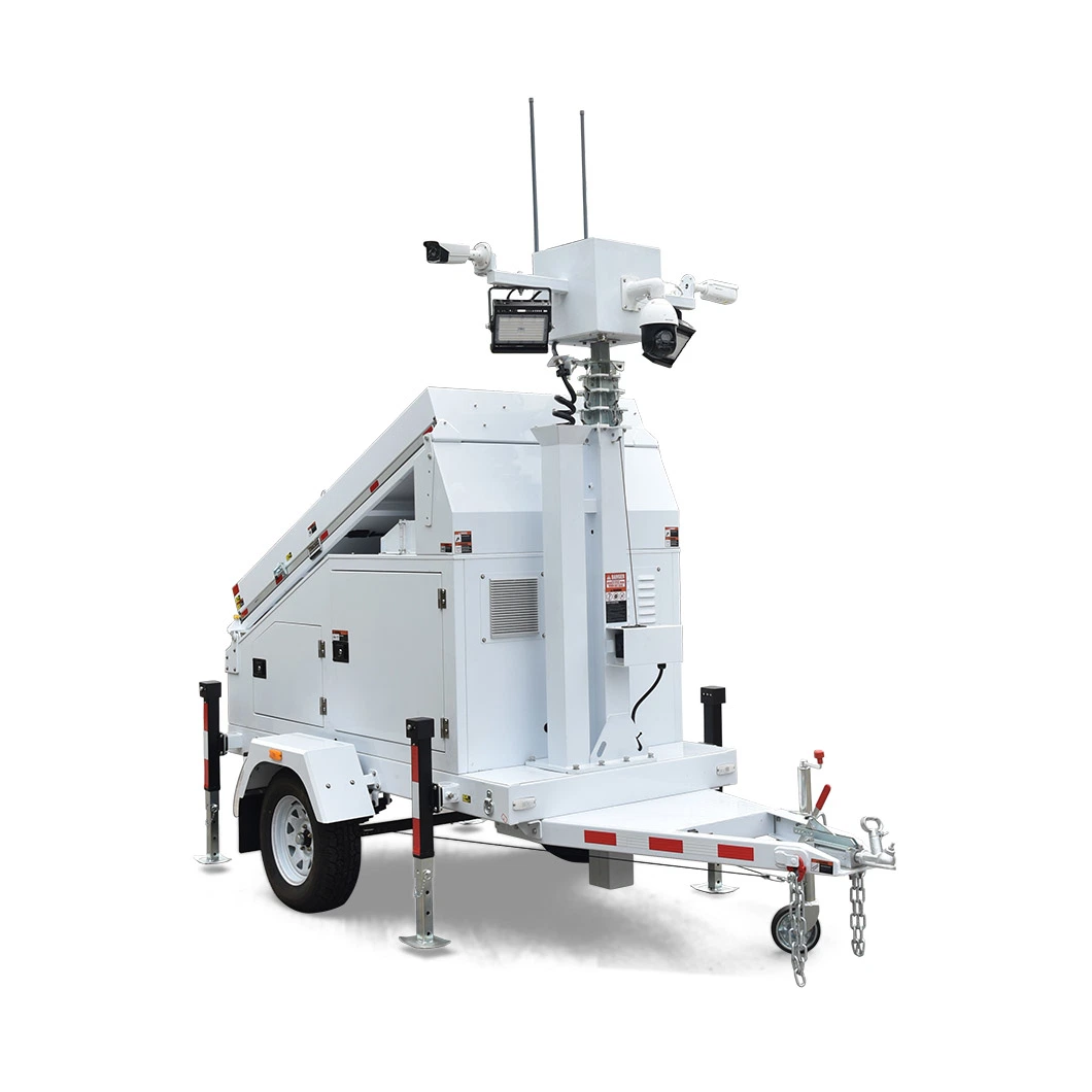 Portable Mobile Solar Security Trailer with LED Lamp and CCTV Camera