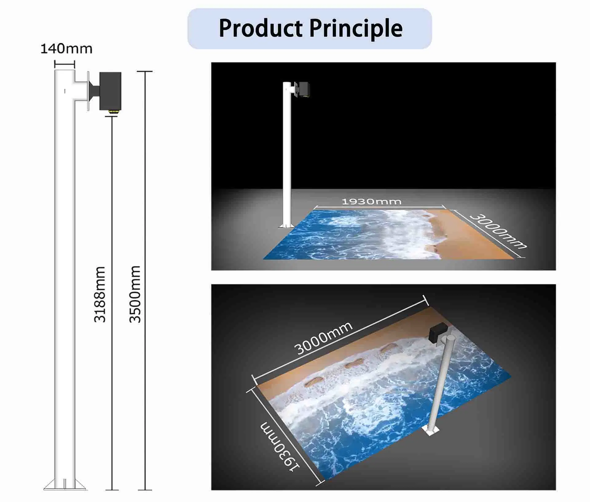 Outdoor Advertising Lighting Dynamic Interactive Projector