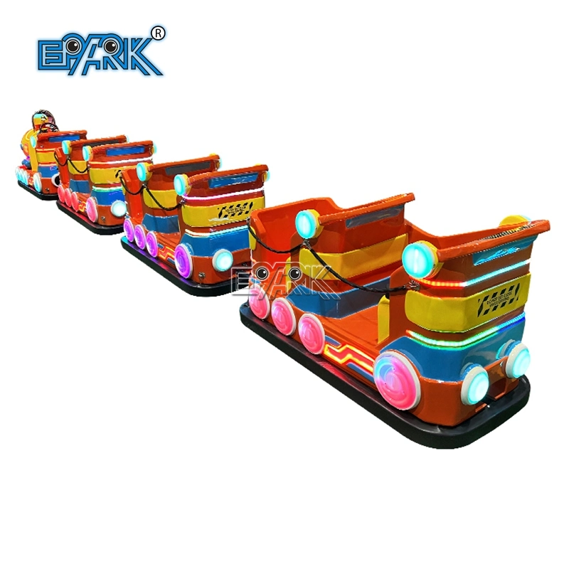 Parque de diversiones High-Power Train Head Tow 3 nuevos vagones de doble fila Entrena a Kiddie Ride