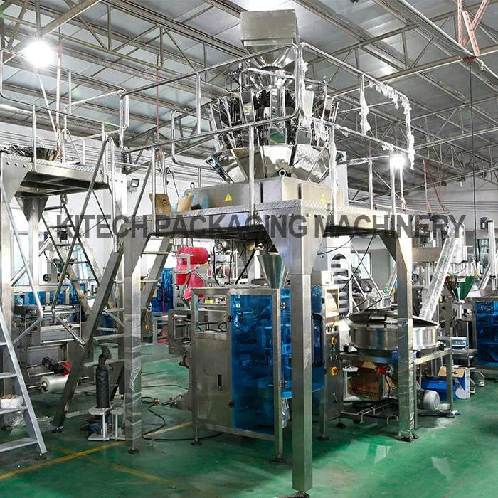 Kitech Factory High quality/High cost performance Automatic Banana Chips /Dried Fruit/Multihead Weigher Form Fill Seal Wrapping Flow Packaging Packing Filling Sealing Machine