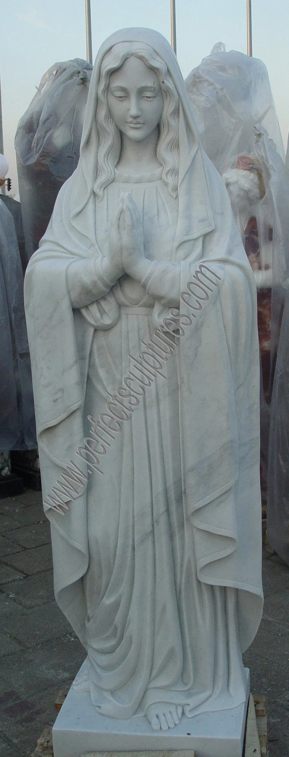 Estátua católica de Cristo tallada a mano en piedra, escultura de Jesús de mármol para iglesia religiosa decorativa en el jardín del hogar (SY-X1212)