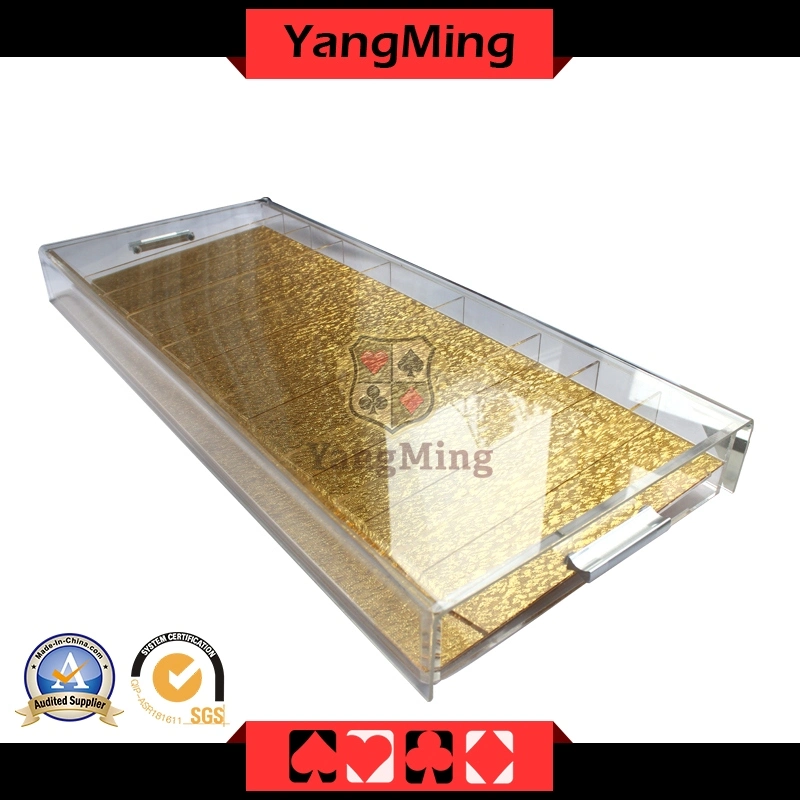 Gambling Table of Transparent 9 Row Acrylic Casino Chip Float Poker Chip Tray with Lock Ym-CT09