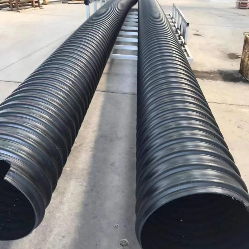 300mm reforzado de HDPE Tubería de drenaje de corrugado espiral con correa de acero/ el tubo de HDPE