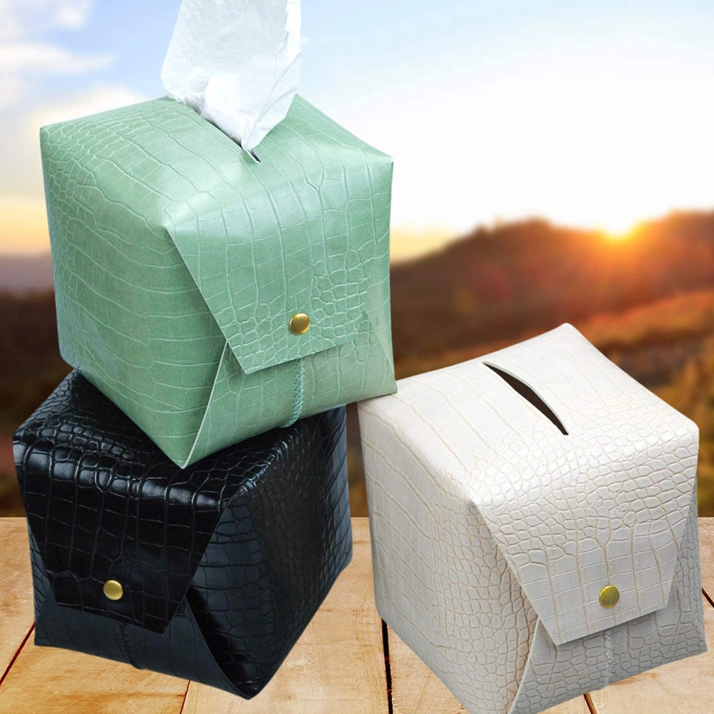 Luxury Paper Organizer Fashion Tissue Holder Leather Tissue Box