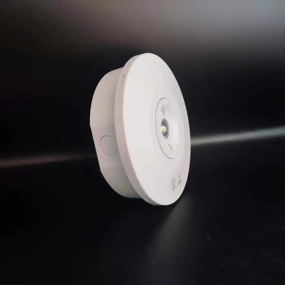 LED Emergency Light IP65 6500K Battery 2W Round Ceiling Light for Home