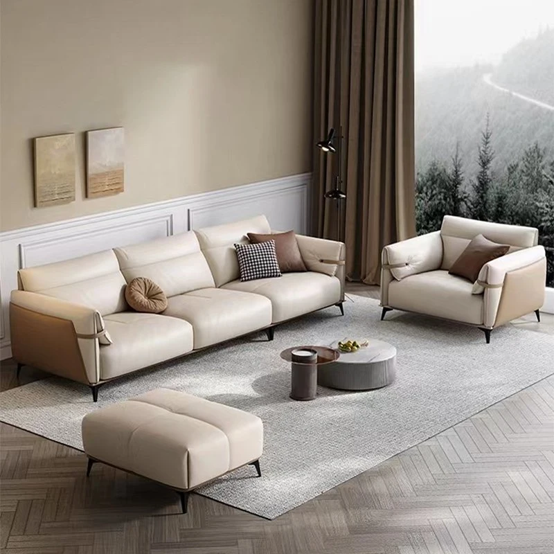 Wohnung Minimalistisch Modular Modern Luxus-Sektionaltcouch Wohnzimmer Möbel Set Cat Claw Skin Sofa