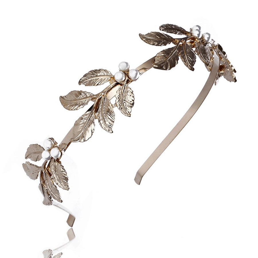 Le Baroque Golden Leaf bandeau nuptiale avec accessoires de protection environnementale partie cadeaux Pearl