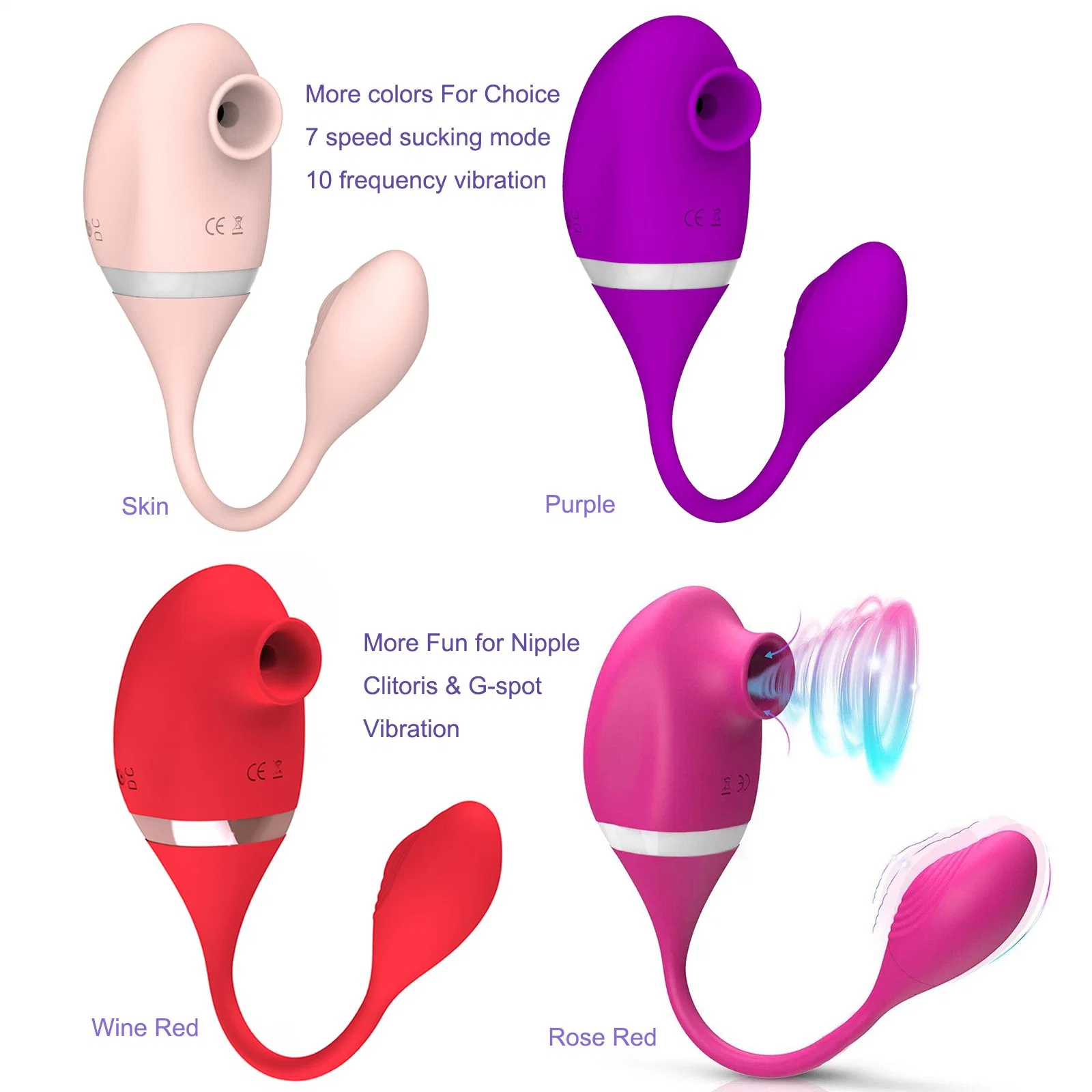 Silicone Flickering Tongue Vibrator with Silicone Thorn Stimulating Sex Toy for Women Et-Stv-018