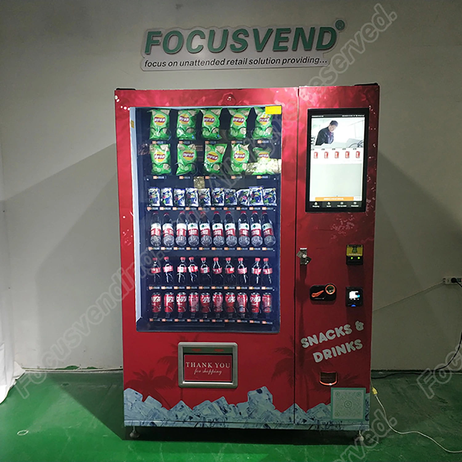 2023 Self-Service Hair Vending Machine Touch Screen with Cooling System Supports Google Pay /Banknote and Coins